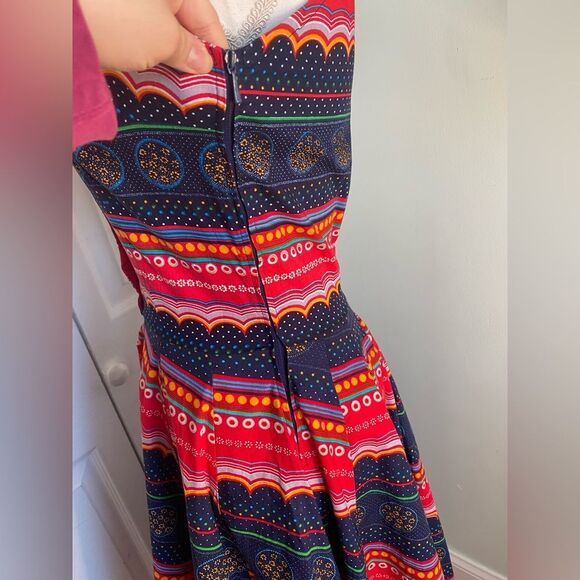 1950/60s Vintage Dress with a Scarf -Style Bottom - Picture 7 of 8